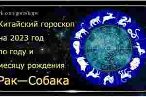Гороскоп Рак — Собака 2023 год Годы рождения: 1958, 1970, 1982, 1994, 2006, 2018,…