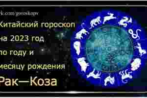 Гороскоп Рак — Коза (Овца) 2023 год Годы рождения: 1955, 1967, 1979, 1991, 2003,…