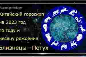 Гороскоп Близнецы — Петух 2023 год Годы рождения: 1957, 1969, 1981, 1993, 2005, 2017,…