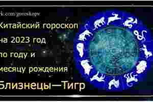 Гороскоп Близнецы — Тигр 2023 год Годы рождения: 1950, 1962, 1974, 1986, 1998, 2010,…